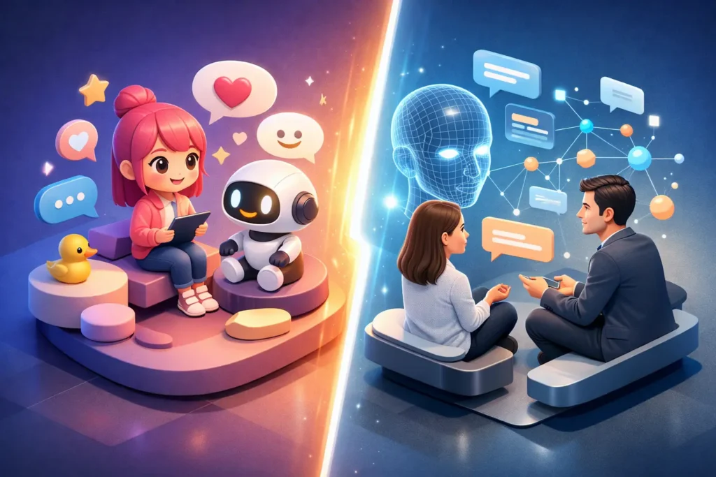 캐릭터챗 vs 관계형 AI, 뭐가 다를까