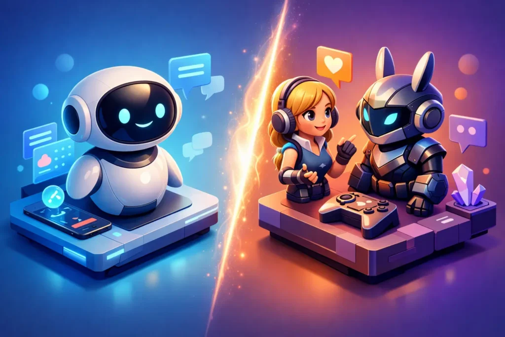 Compañero IA vs character bots: qué cambia