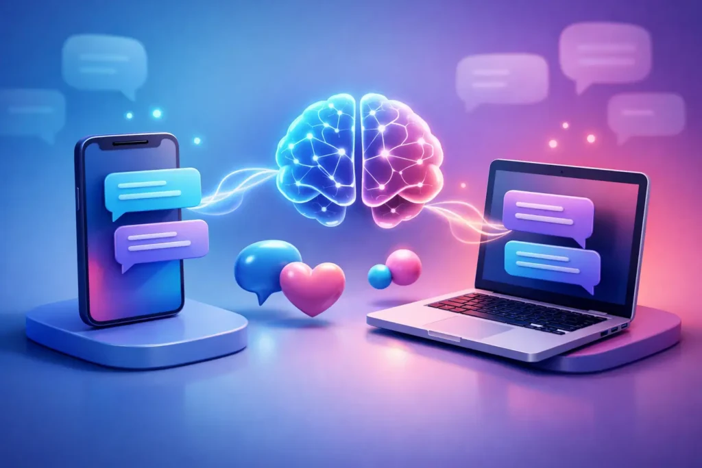 Chat de IA sin personajes para conectar de verdad